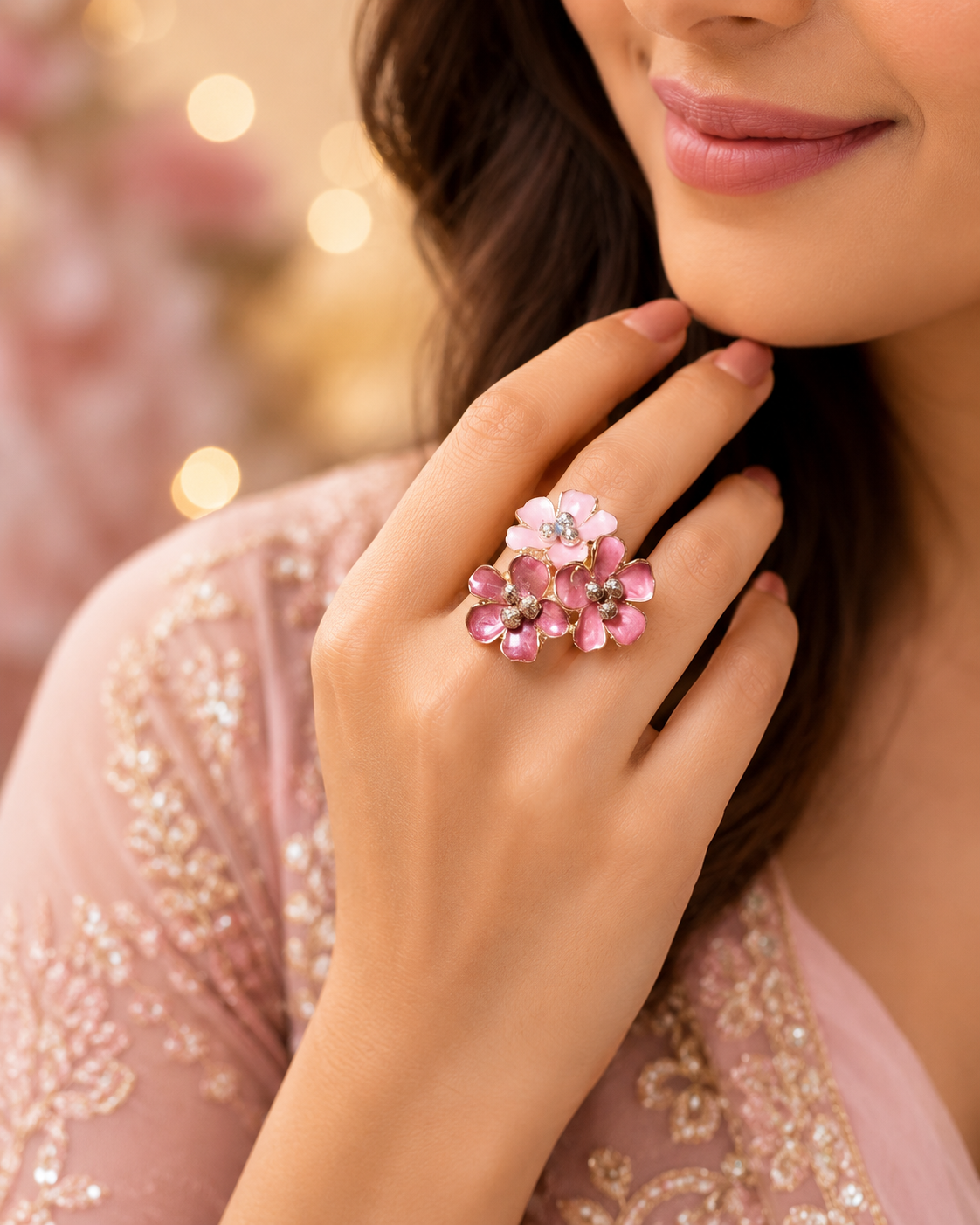 Flower ring 01 adjustable